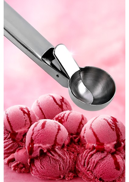 Inox 5 cm Dondurma Kaşığı - Karpuz Kurabiye Köfte Helva Porsiyonlama 722040
