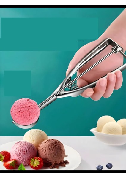Inox 4 cm Dondurma Kaşığı - Karpuz Kurabiye Köfte Helva Porsiyonlama 722039 modelleri