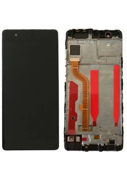 Huawei Uyumlu P9 LCD Ekran Siyah Çıtalı