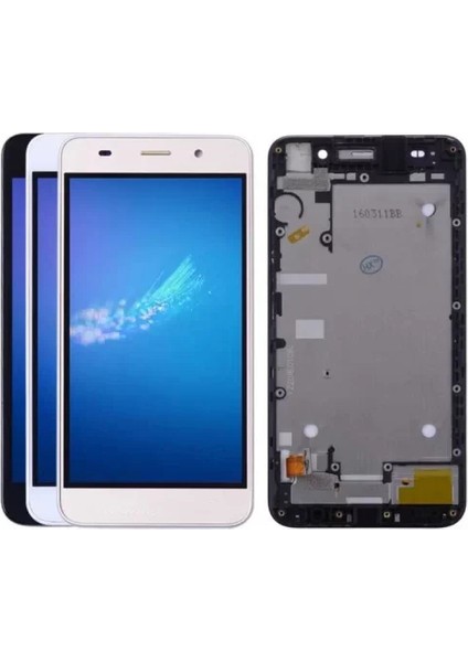 Huawei Uyumlu Y6 LCD Ekran Beyaz Çıtalı