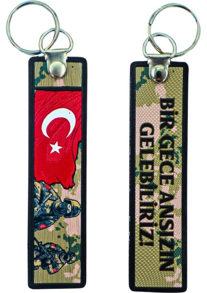 “bir Gece Ansızın Gelebiliriz” Çift Taraflı Anahtarlık 3d, (12 cm x 3 Cm)