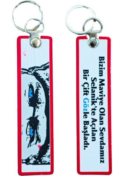 “bir Çift Mavi Göz” Atatürk Çift Taraflı Anahtarlık 3d, (12 cm x 3 Cm)