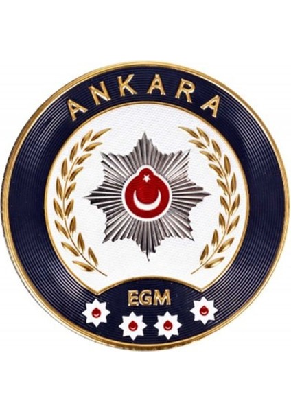Ankara Polis Arması Egm 3d, 2025 Yeni Tip, Cırtlı, Standart Ölçü,