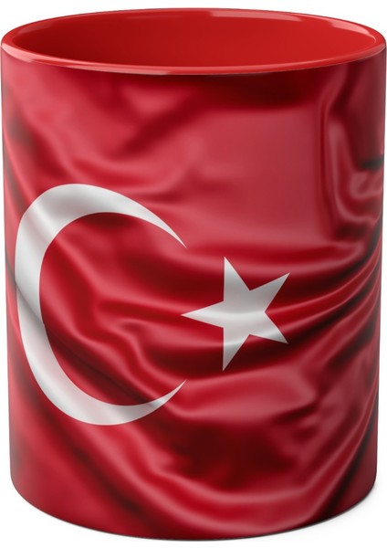 Türk Bayrağı Desenli Baskılı Kupa