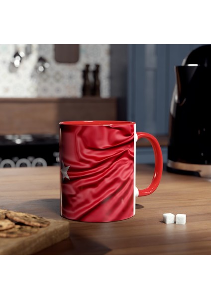 Türk Bayrağı Desenli Baskılı Kupa