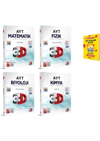 AYT Matematik Fizik Kimya ve Biyoloji Soru Bankası 4'lü Set