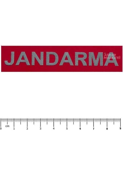 ''jandarma'' Cep Yazısı Kırmızı Reflektörlü 3D Plastik, 2025 Yeni Tip, Cırtlı,
