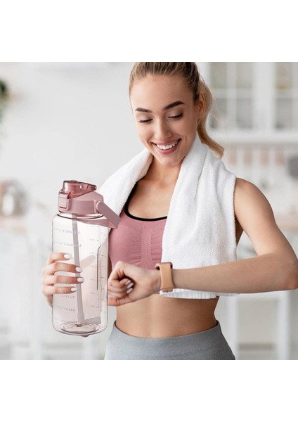 Şeffaf 2'li Motivasyon Matarası 2000ML+900ML Suluk Su Şisesi Bpa Içermez fiyatları