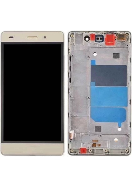 Huawei Uyumlu P8 Lite LCD Ekran Gold Çıtalı