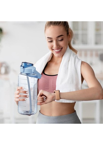 Şeffaf 2'li Motivasyon Matarası 2000ML+900ML Suluk Su Şisesi Bpa Içermez fiyatları