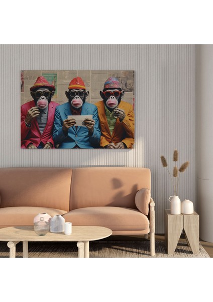 3 Maymun Kanvas Tablo - Yaratıcılık ve Duvar Dekorasyonu fiyatları