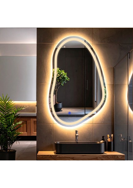 Vornel Günışığı Led'li Lazer Kumlamalı Lavabo & Banyo Aynası (Dokunmatik Sensörlü) modelleri