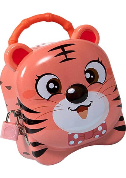 Sevimli Çocuk Kumbara Kilitli Metal Para Kumbarası Büyük Boy