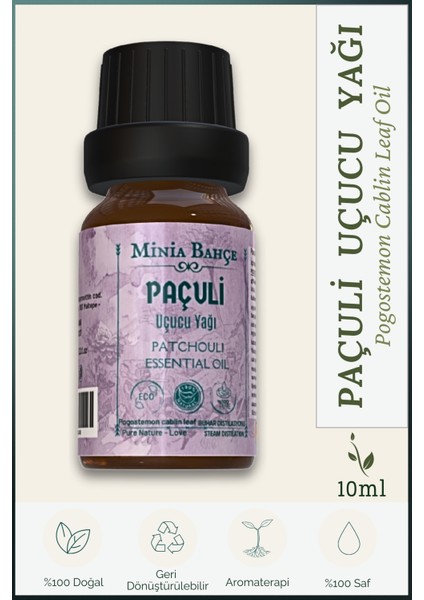 Paçuli Uçucu Yağı, %100 saf, 10ml