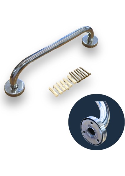 ​​​​​​​duşakabin Içi Yaşlı ve Bedensel Engelli Tutunma Aparatı | 9X30 cm Krom Metal Tutma Barı | Güvenli Dayanıklı Tasarım | Otel Buklet Serisi modelleri