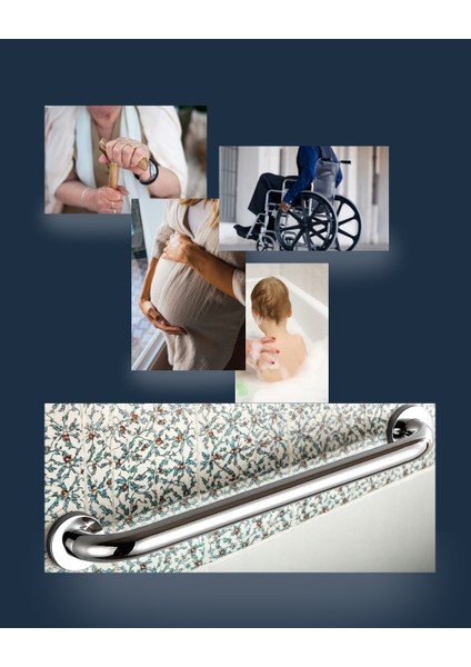 ​​​​​​​duşakabin Içi Yaşlı ve Bedensel Engelli Tutunma Aparatı | 9X30 cm Krom Metal Tutma Barı | Güvenli Dayanıklı Tasarım | Otel Buklet Serisi indirimleri