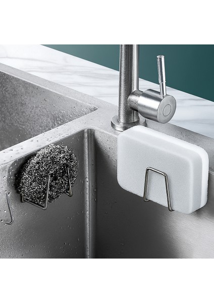 Inox Bulaşık Sübgerlik Stant- Mutfak Askısı Profesyonel 2 Li Set 722043
