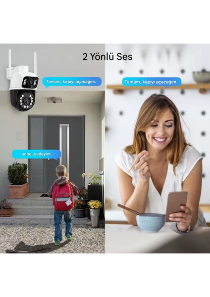 6mp Dual Lens Akıllı Wifi Güvenlik Kamerası Gece Görüşü Hareketli Ptz Insan Takibi Sesli Alarm 3012 indirimleri