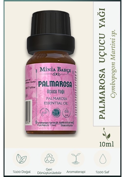 Palmarosa Uçucu Yağı , %100 Saf, 10ML