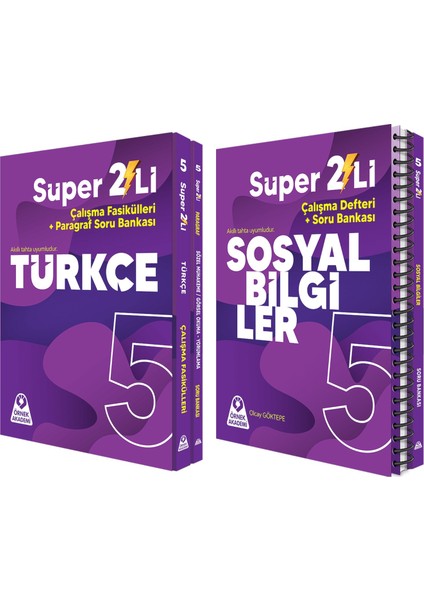 Örnek Akademi 5.sınıf Süper Ikili Türkçe ve Sosyal Bilgiler Seti 2 Kitap