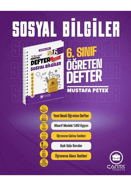 6. Sınıf Sosyal Bilgiler Okula Yardımcı Öğreten Defter 2025-2026
