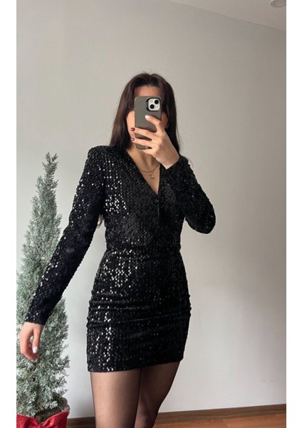 Vatkalı Payetli Elbise modelleri