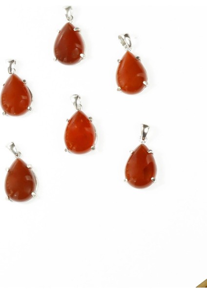 Doğal Kırmızı Akik Taşı Gümüş Kolye Ucu 3 gr | Şifa & Enerji Kristali Takı fırsatları