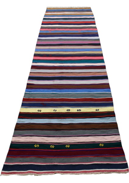 Yeni El Dokuma Otantik Bukleli Pamuklu Yolluk Kilim 6289
