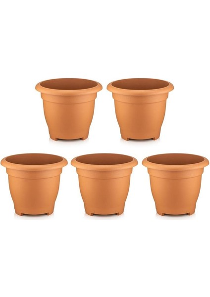 So-Vhs7 Dekoratif Vaha Saksı Iç ve Dış Mekan 31 Lt Kiremit 5 Adet