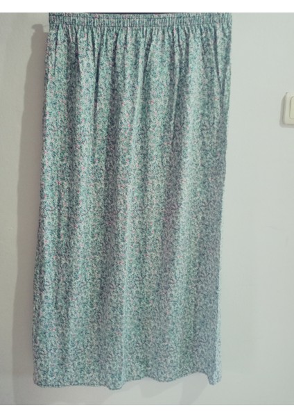 Beli Lastikli Desenli Viskon Basma Kumaş Maxi Boy Anne Etek 36-48BEDEN