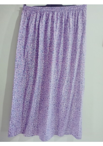 Beli Lastikli Desenli Viskon Basma Kumaş Maxi Boy Anne Etek 36-48BEDEN