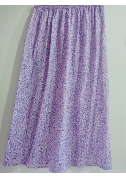 Beli Lastikli Desenli Viskon Basma Kumaş Maxi Boy Anne Etek 36-48BEDEN fırsatları