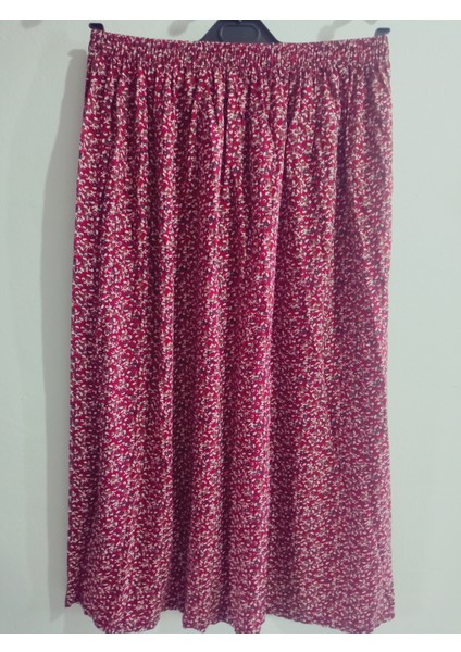 Beli Lastikli Desenli Viskon Basma Kumaş Maxi Boy Anne Etek 36-48BEDEN fırsatları