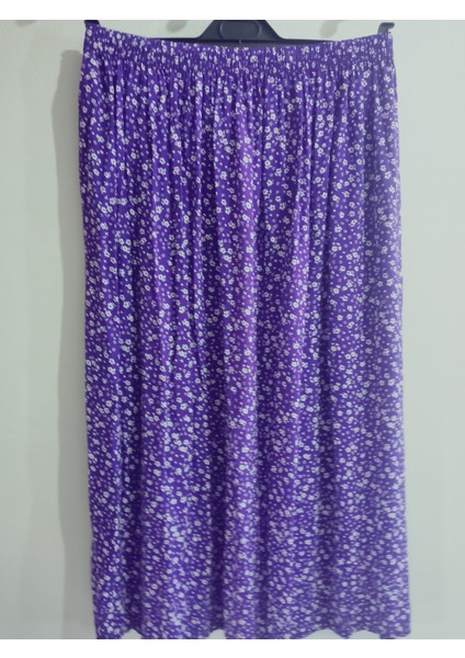 Beli Lastikli Desenli Viskon Basma Kumaş Maxi Boy Anne Etek 36-48BEDEN