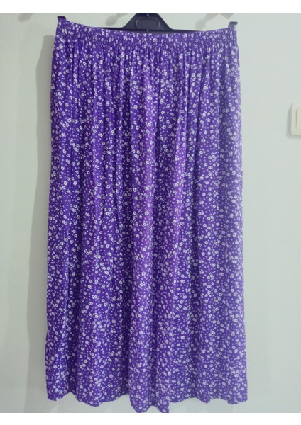 Beli Lastikli Desenli Viskon Basma Kumaş Maxi Boy Anne Etek 36-48BEDEN fırsatları