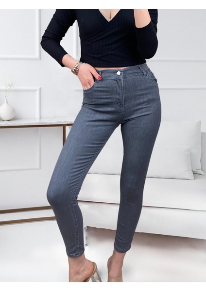 Likralı Yüksek Bel Jean Pantolon modelleri