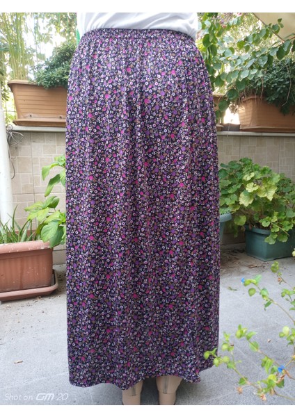 Beli Lastikli Desenli Penye Kumaş Maxi Boy Anne Etek %100 PAMUK38BEDEN 100KG fırsatları