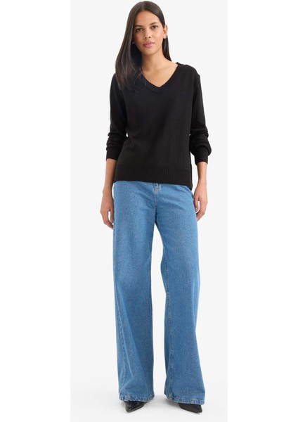 Relax Fit V Yaka Triko Kazak C4024AX25WN fiyatları