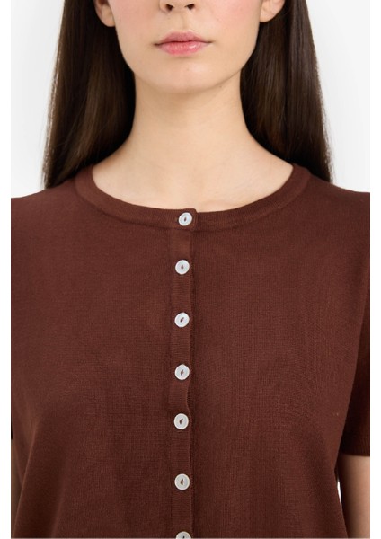 Regular Fit Bisiklet Yaka Düğmeli Kısa Kollu Hırka E5770AX25AU indirimleri