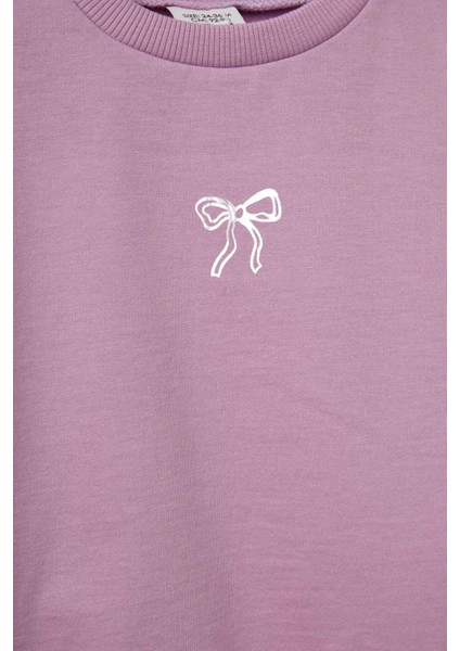 Kız Bebek Bisiklet Yaka İçi Yumuşak Tüylü Baskılı Sweatshirt E8352A525AU fiyatları