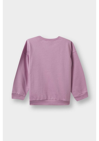 Kız Bebek Bisiklet Yaka İçi Yumuşak Tüylü Baskılı Sweatshirt E8352A525AU modelleri