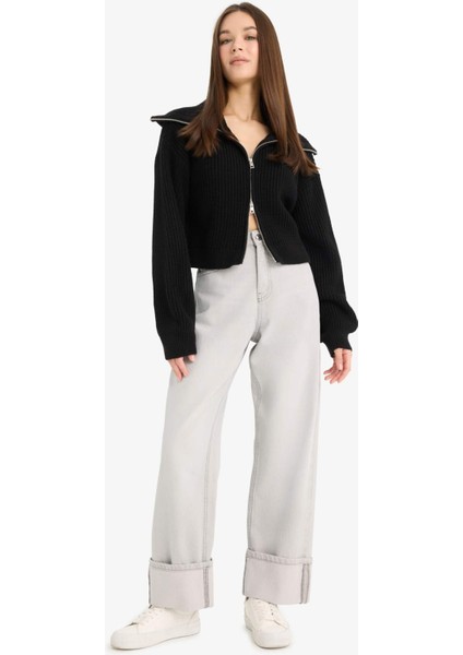 Slim Fit Dar Kesim Polo Yaka Fermuarlı Triko Hırka A3333AX25WN fiyatları