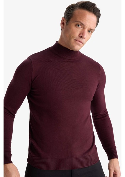 Slim Fit Dar Kesim Balıkçı Yaka Basic Düz Triko Kazak R1127AZ25WN modelleri