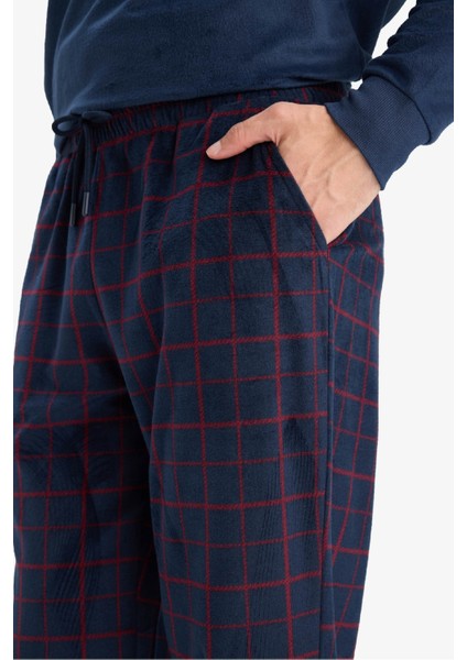 Pijama Takımı Polar Uzun Kollu Üst Kareli Uzun Alt C6117AX25WN