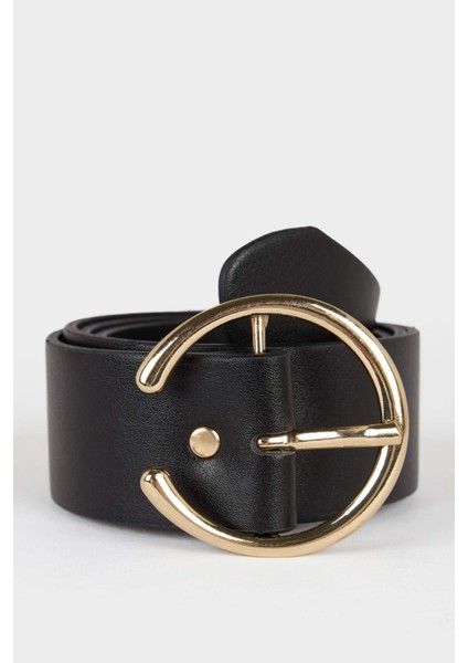 Kadın Büyük Toka Suni Deri Jean Kemeri F8369AXNS