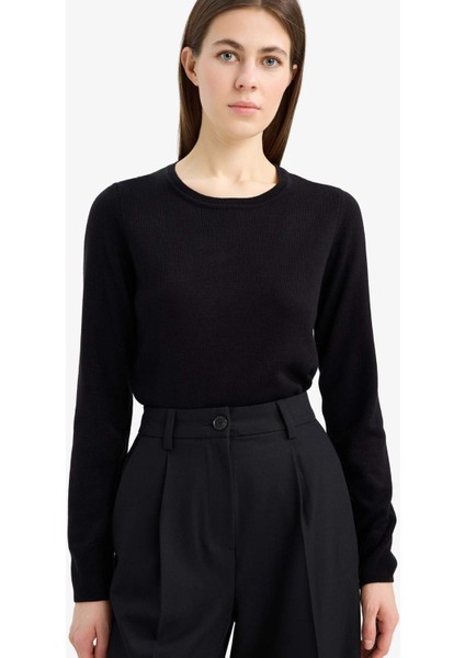 Regular Fit Bisiklet Yaka Triko Kazak F7091AZ25WN modelleri