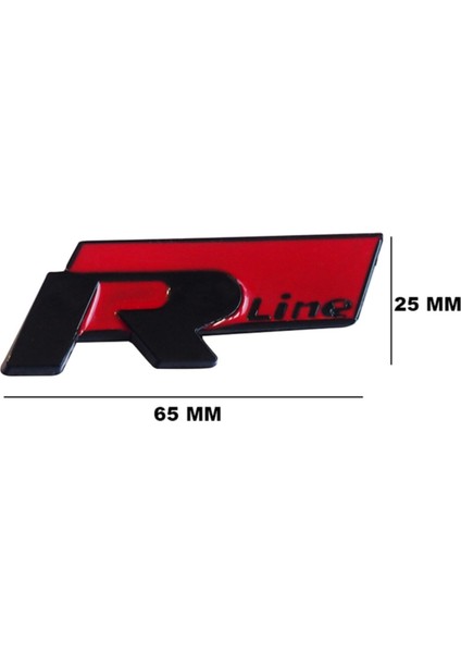 R Lıne Yazı Siyah Kırmızı 65MM*25MM 9010C