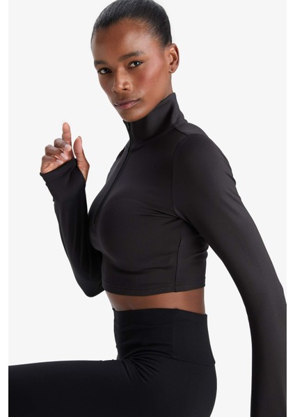 Fit Slim Fit Dar Kesim Fermuarlı Dik Yaka İçi Yumuşak Tüylü Esnek Kumaş Uzun Kollu Tişört modelleri