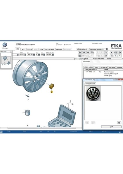 Volkswagen Oem Jant Göbeği (65MM) 1 Adet Fiyatıdır. 5G0601171 modelleri