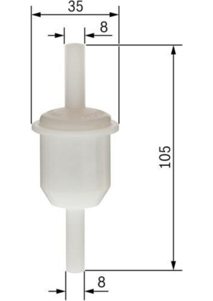 Bosch 0450904058 Şeffaf Benzin Ara Filtre Küçük Tip Üniversal ( 10 Adet ) Nıssan